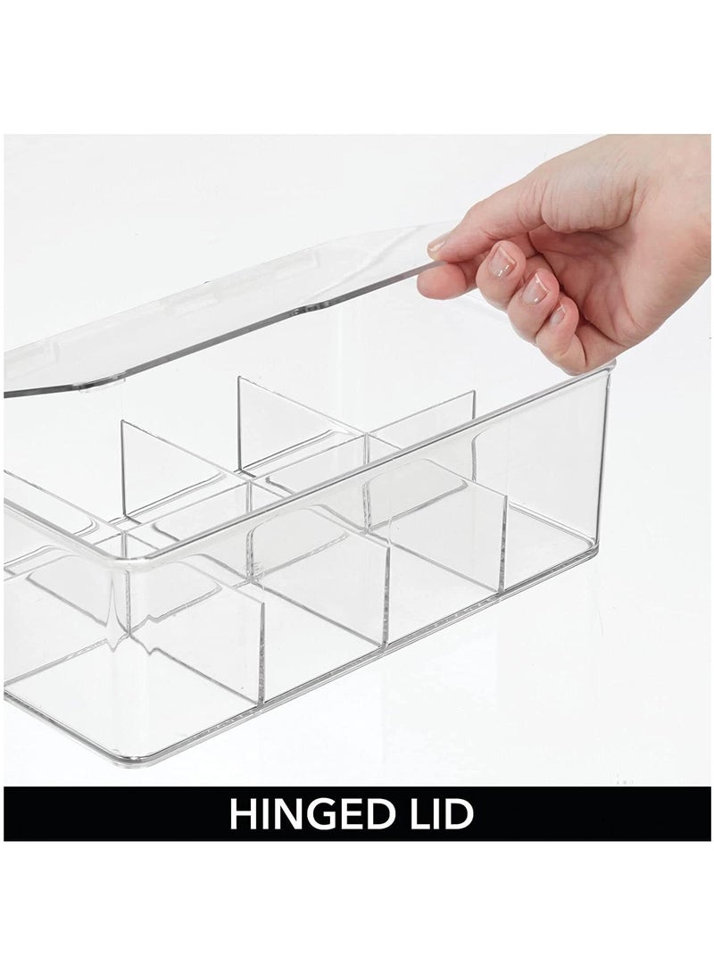 Easy Select Tea Chest Box - 1PC Tea Storage Box with 8 Compartments Holds up to 100 Tea Bags Each -Tea Organiser - Tea Bag Storage Box - Clear  - Image 3