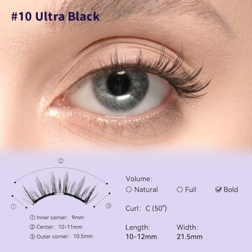 WOSADO×BearisBug Soft Magnetic Eyelashes Kit with Aapplicator, [No.10 Ultra Black] 21.5mm Reusable Glue-free Magnetic Lashes, Cruelty-free False Lashes, Waterproof, Lightweight, Suit for Heavy Makeup - Image 5