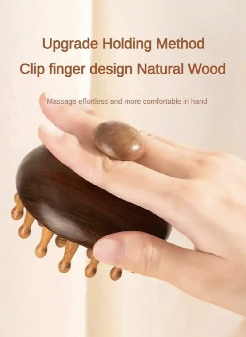 Luxury Sandalwood Round Massage Comb, Detangling Head and Nerve Pathways, Body Care Wonder for Travel, Outdoor, Sports, Office, School, - Image 4