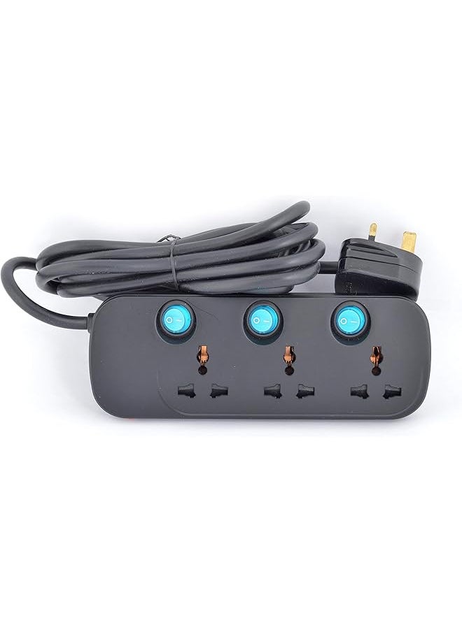 Terminator Terminator 3 Way Black Universal Power Extension Socket  - Image 1