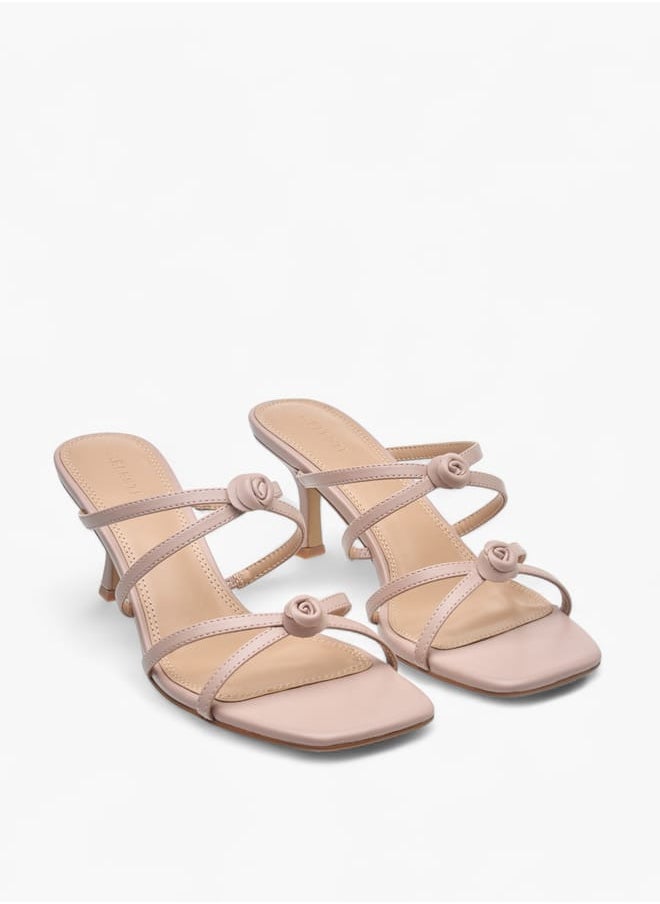 Celeste Womens Embellished Slip-On Sandals With Kitten Heels  - Image 2