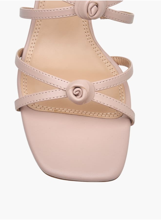 Celeste Womens Embellished Slip-On Sandals With Kitten Heels  - Image 4