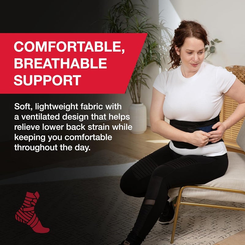 Mueller Adjustable Back Support with Removable Lumbar Pad for Pain Relief and Posture Correction - Image 2