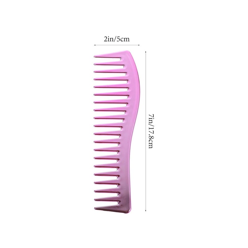 Veemoon Men’s Wide Tooth Hairdressing Comb Electroplated Pink Styling Brush for Salon Hair Care and Retro Oil Hair Styles - Image 2