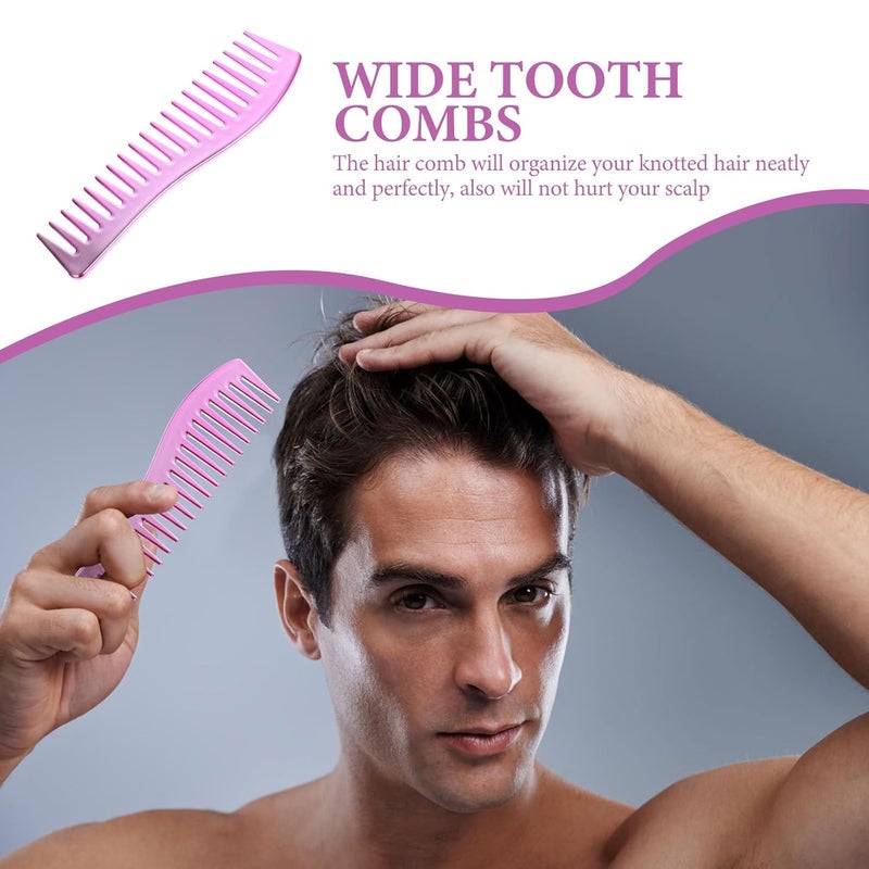 Veemoon Men’s Wide Tooth Hairdressing Comb Electroplated Pink Styling Brush for Salon Hair Care and Retro Oil Hair Styles - Image 4