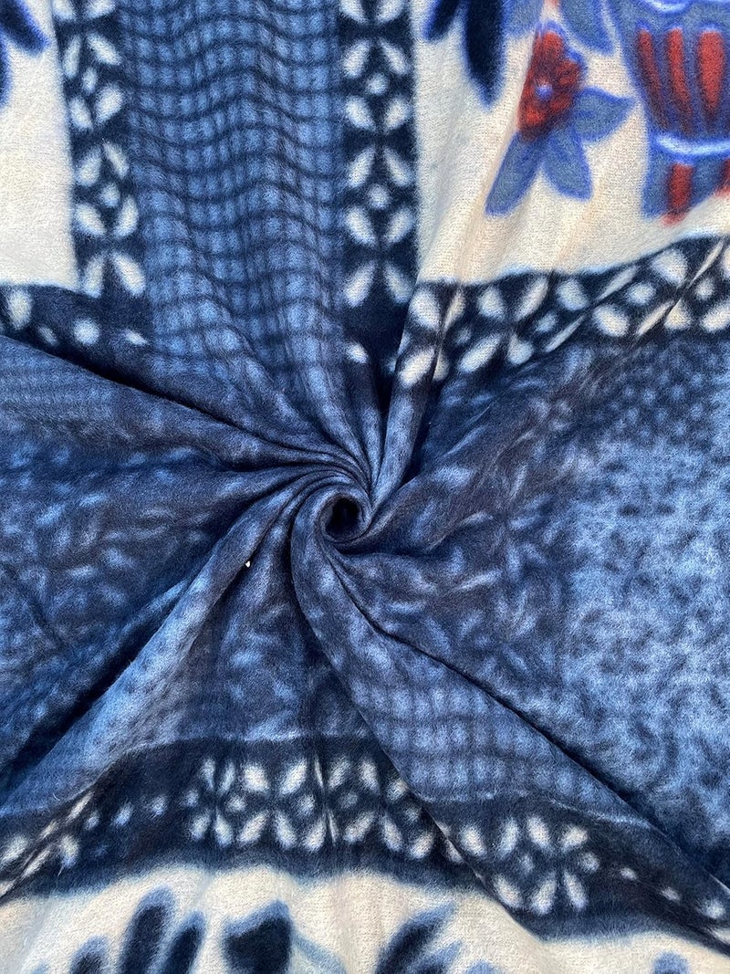 MORADO MORADO Single Bed Woolen Fabric Floral Quilt CoverDuvet CoverRajai CoverBlanket Cover for Winters 60x90 Inches Grey and Red Combo of 2 - Image 4