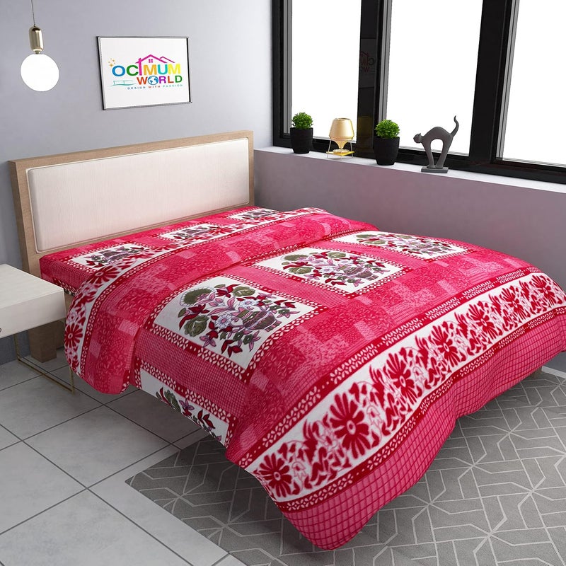 MORADO MORADO Single Bed Woolen Fabric Floral Quilt CoverDuvet CoverRajai CoverBlanket Cover for Winters 60x90 Inches Grey and Red Combo of 2 - Image 3