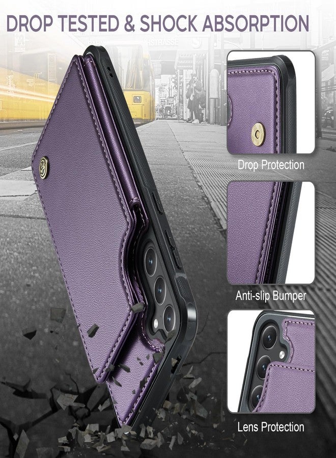 Vinich Samsung Galaxy S24 Case with Card Holder, Samsung S24 Wallet Case for Women Men with RFID Blocking, Durable Shockproof Cover for Galaxy S24 5G, Purple - Image 5