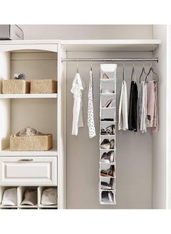 ZOBER ZOBER 10-Shelf Hanging Shoe Organizer Hanging Closet Shoe Organizer with Side Mesh Pockets, Space Saving Shoe Holder & Storage, Closet Organizer Great for Shoes, Purses  - Image 2