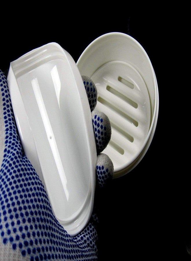 Inomata Portable Round Soap Case Airtight Container Soap Tray Traveling Accessory White - Image 2