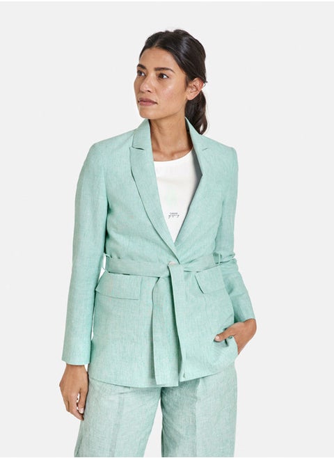 Blazer with a tie-around belt