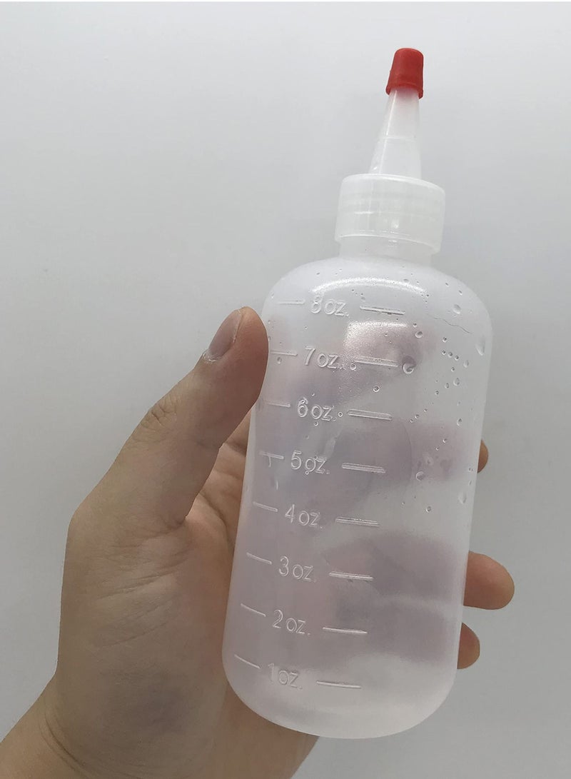SYOSI Applicator Bottle, Hair Color Applicator Bottle, Squeeze 8 oz Hair Applicator Bottle, Plastic Refillable Bottle with Cap for Hair Color (4-Pack) - Image 2