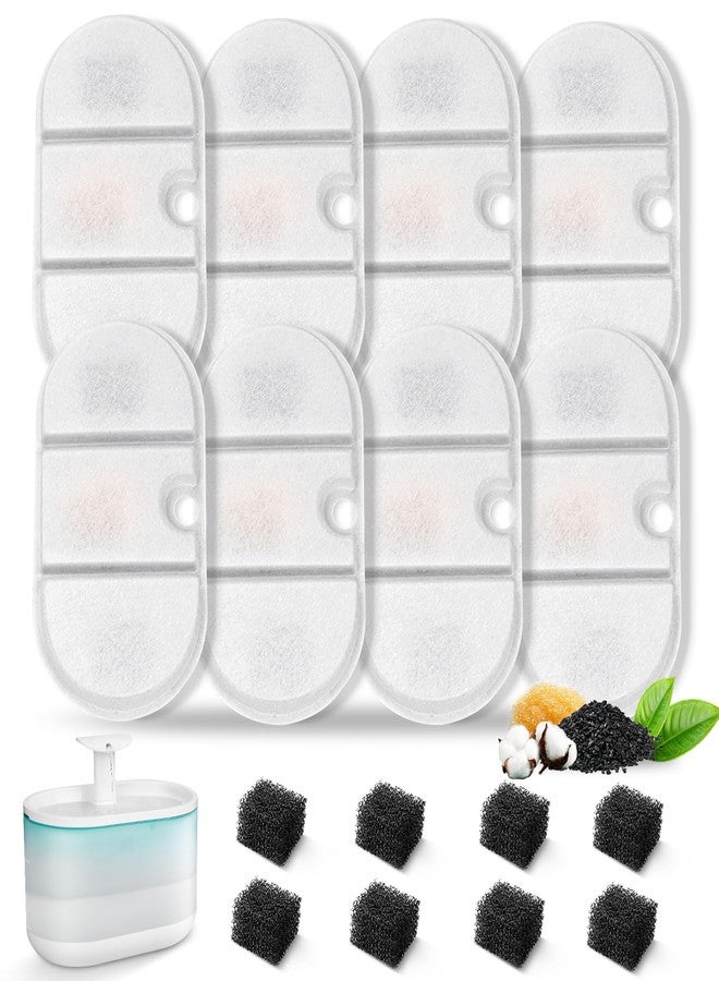 VinDox 16 Packs Replacement Cat Water Fountain Filters Compatible with PETLIBRO Capsule Pet Water Fountain: PLWF002,71oz/2.1L Ultra Quiet-BPA-Free, Two Flow Modes Pet Dispenser - Image 1
