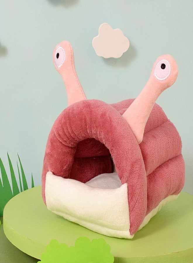 HongGun Hamster House,Guinea Pig Bed Cave Winter Warm Cozy House Cage Nest Accessories,Washable Hideout for Dwarf Rabbit Chinchilla Hedgehog_S(Purple Snail) - Image 4