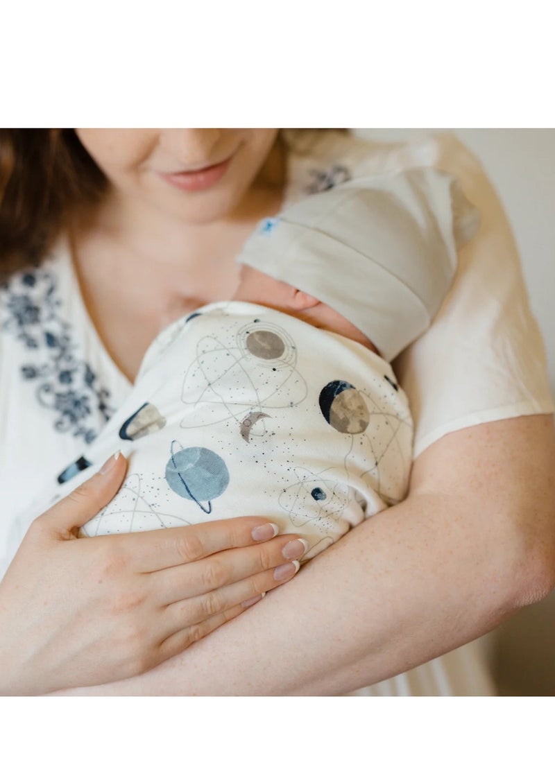 little unicorn - Stretch Knit Swaddle 2 Pack Planets - Image 1