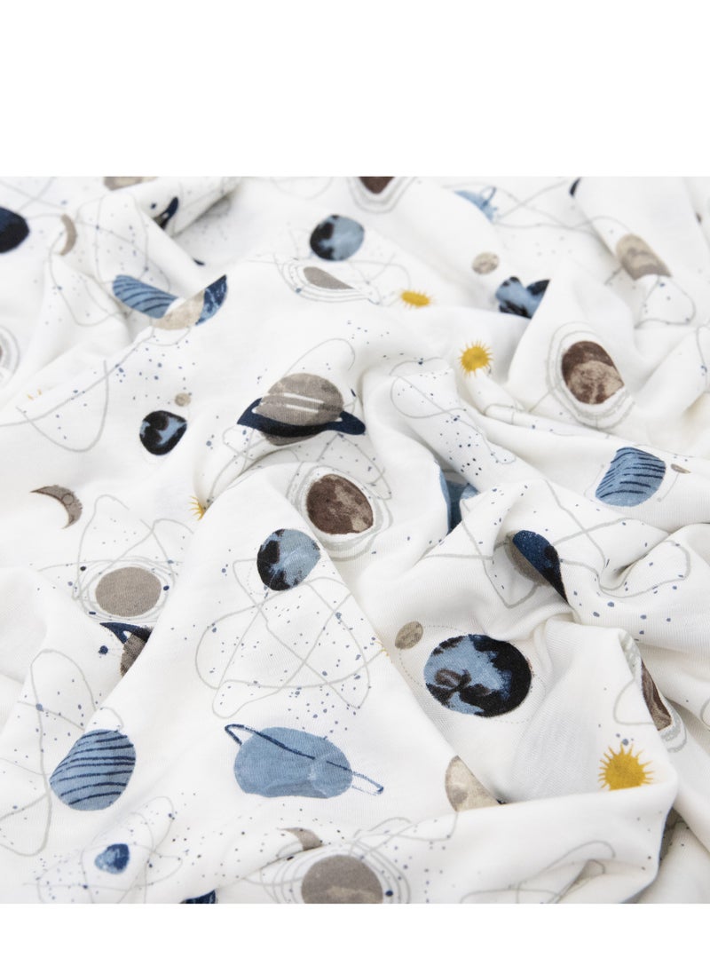 little unicorn - Stretch Knit Swaddle 2 Pack Planets - Image 1