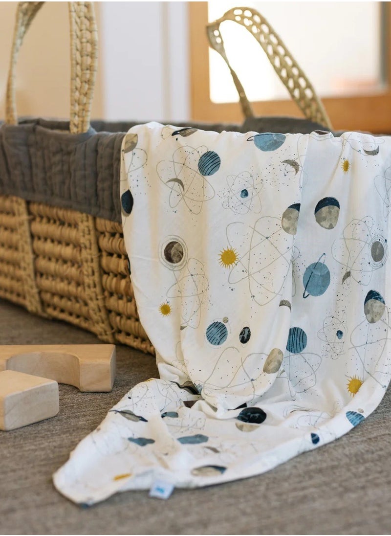 little unicorn - Stretch Knit Swaddle 2 Pack Planets - Image 1
