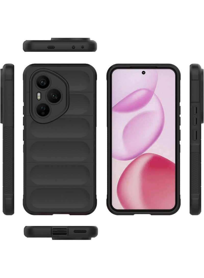 Silicone Case for Honor 400 Pro Heavy Duty Protective Case [Slim Fit] Shockproof Soft Flexible Protective Design Shock-Absorption TPU Cover With Camera Protection (Black) - Image 2