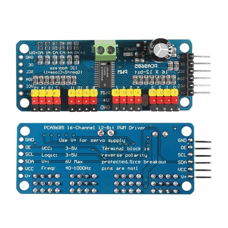 Dorhea 4PCS PCA9685 16 Channel 12 Bit PWM Servo Driver Board IIC Interface PCA9685 Module Controller Compatible with Raspberry Pi - Image 3