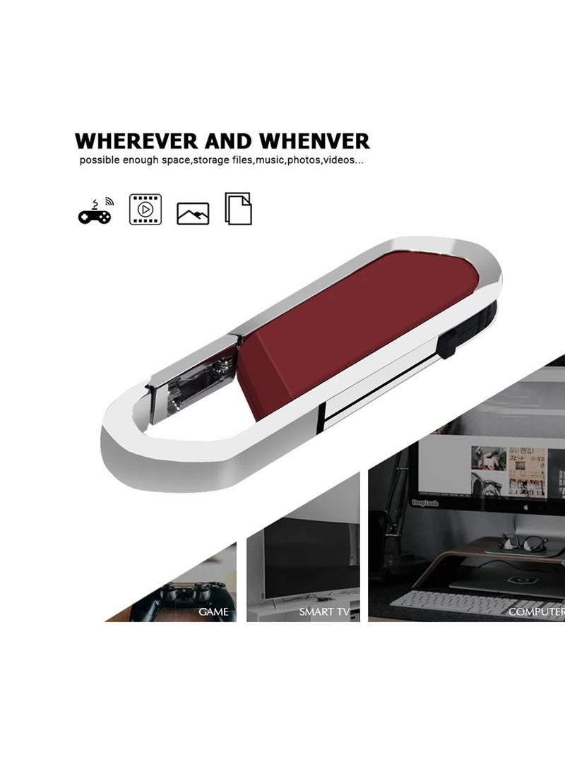 USB Flash Drive, Portable Metal Thumb Drive with Keychain, USB 2.0 Flash Drive Memory Stick, Convenient and Fast Pen Thumb U Disk for External Data Storage, (1pc 64GB Blue) - Image 3