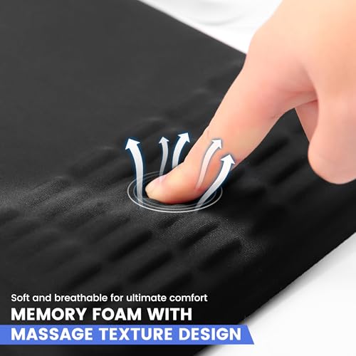 MEKASS Ergonomic Mouse Pad with Wrist Rest, Mouse Pad with Wrist Support for Pain Relief, Memory Foam Mousepad with Massage Design, Non-Slip PU Base for Office, Home, Desk (Classic Black) - Image 3