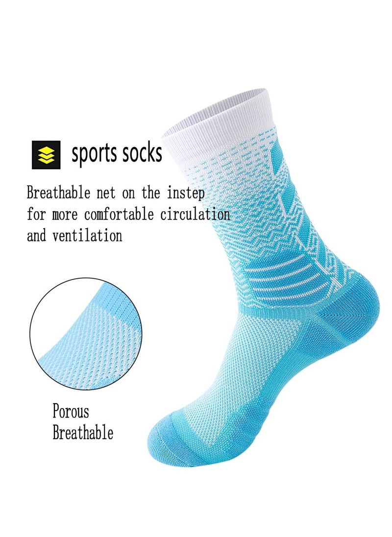SYOSI - Men's Athletic Socks, 4 Pairs Thick Cushioned Sport Basketball Running Lightweight and Breathable Training Compression Socks for Men Women - Image 1