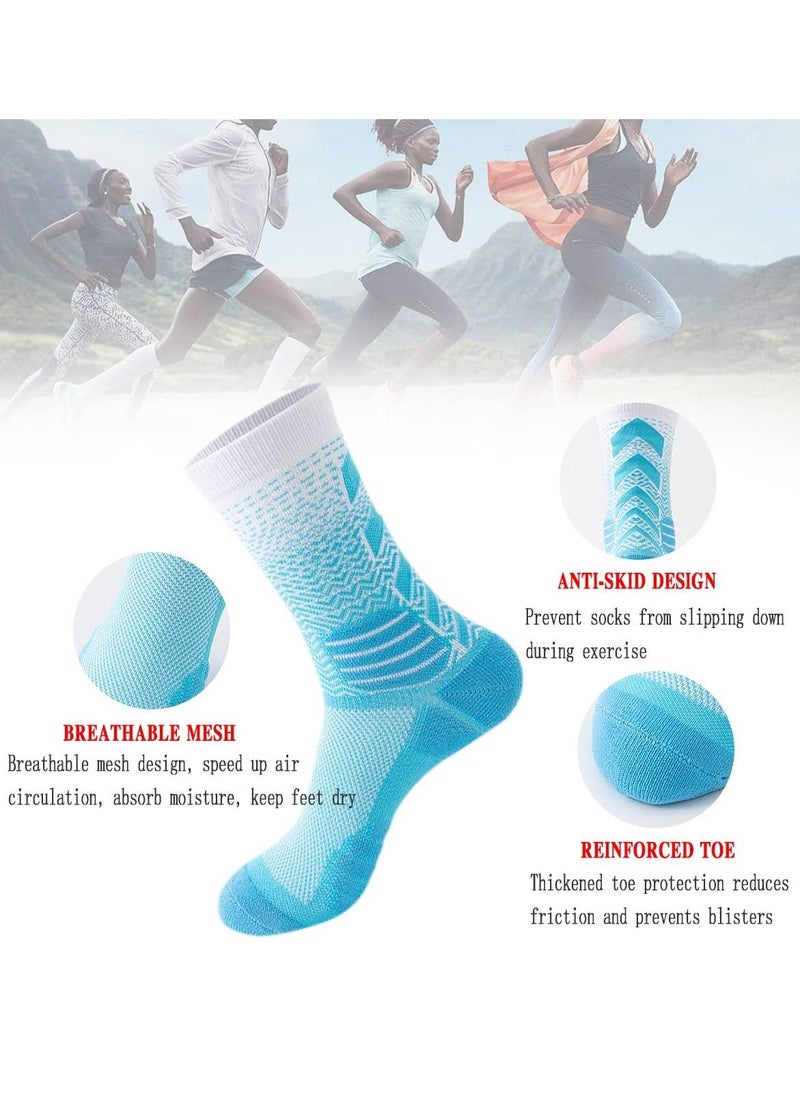 SYOSI - Men's Athletic Socks, 4 Pairs Thick Cushioned Sport Basketball Running Lightweight and Breathable Training Compression Socks for Men Women - Image 1