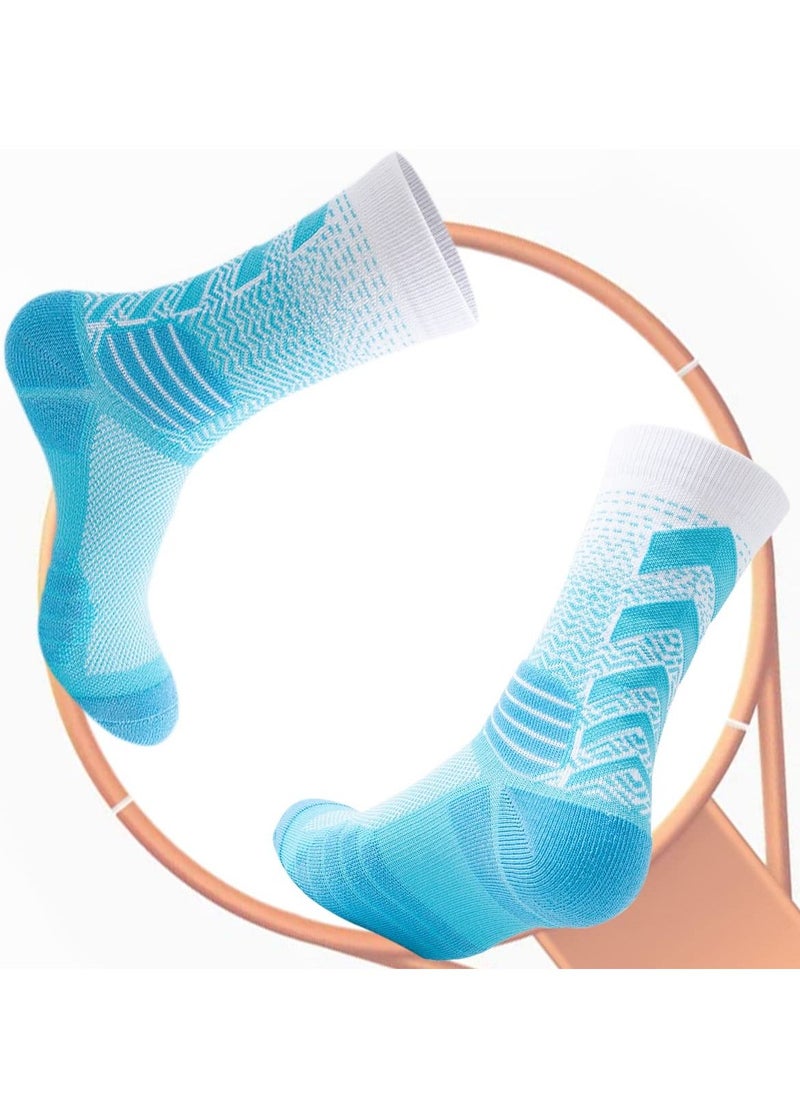 SYOSI - Men's Athletic Socks, 4 Pairs Thick Cushioned Sport Basketball Running Lightweight and Breathable Training Compression Socks for Men Women - Image 1