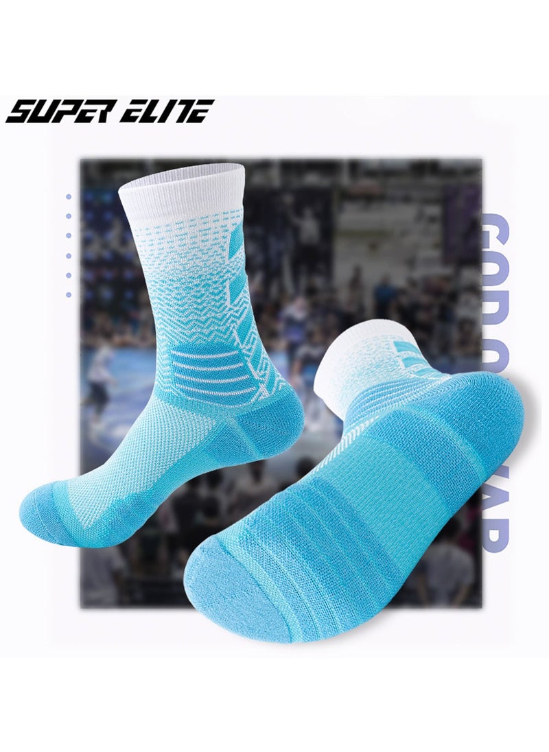 SYOSI - Men's Athletic Socks, 4 Pairs Thick Cushioned Sport Basketball Running Lightweight and Breathable Training Compression Socks for Men Women - Image 1