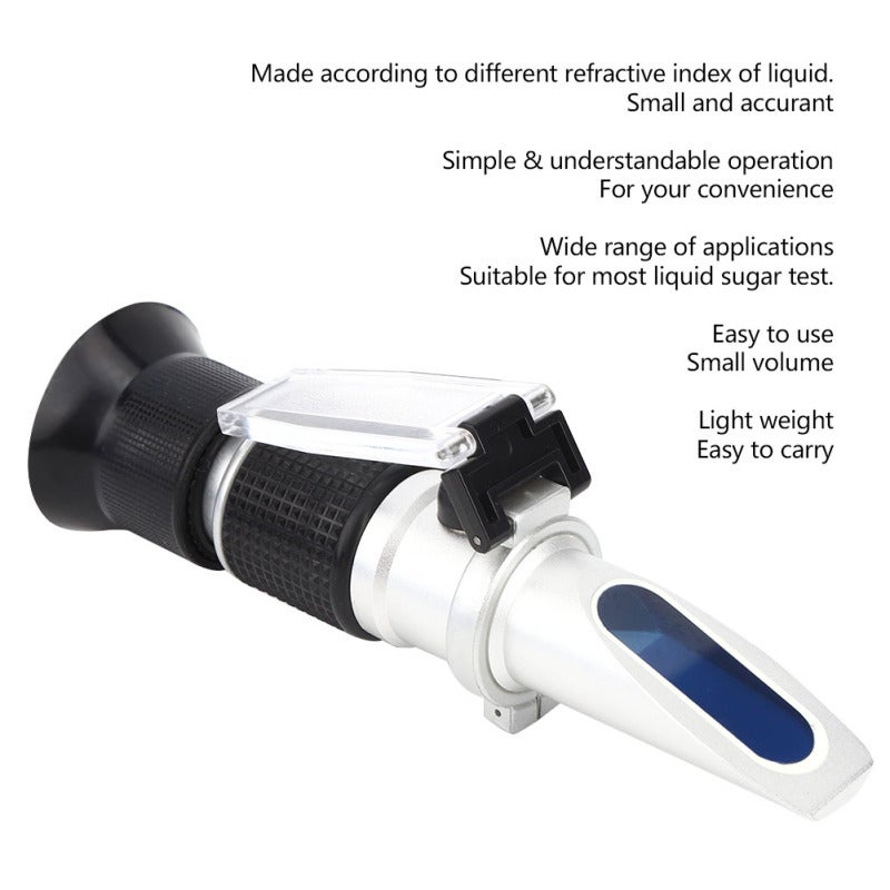 Refractometer: Brix Tester With Automatic Temperature Compensation, High Accuracy - Sturdy Portable Design, Concentration Meter for Liquid Sugar Test, Home & Professional Use - Image 3
