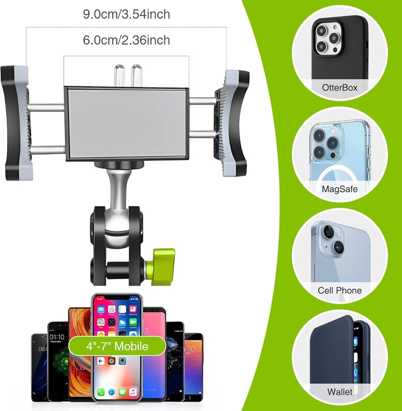 klarako Suction Cup Holder Phone Mount Car 360° Rotating,Universal Ball Head Arm for Phone Car Holder Video Recording Vlog Ballhead Magic Arm Cell Phone for Car Dashboard Windshield Vehicle Sunroof (Black) - Image 3