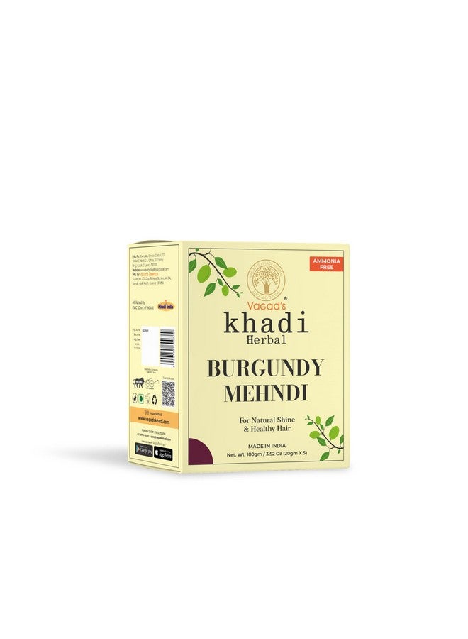 Vagad's Khadi Combo Burgundy Mehndi Ammonia Free Henna 200 Gm Pack Of 2 - Image 3