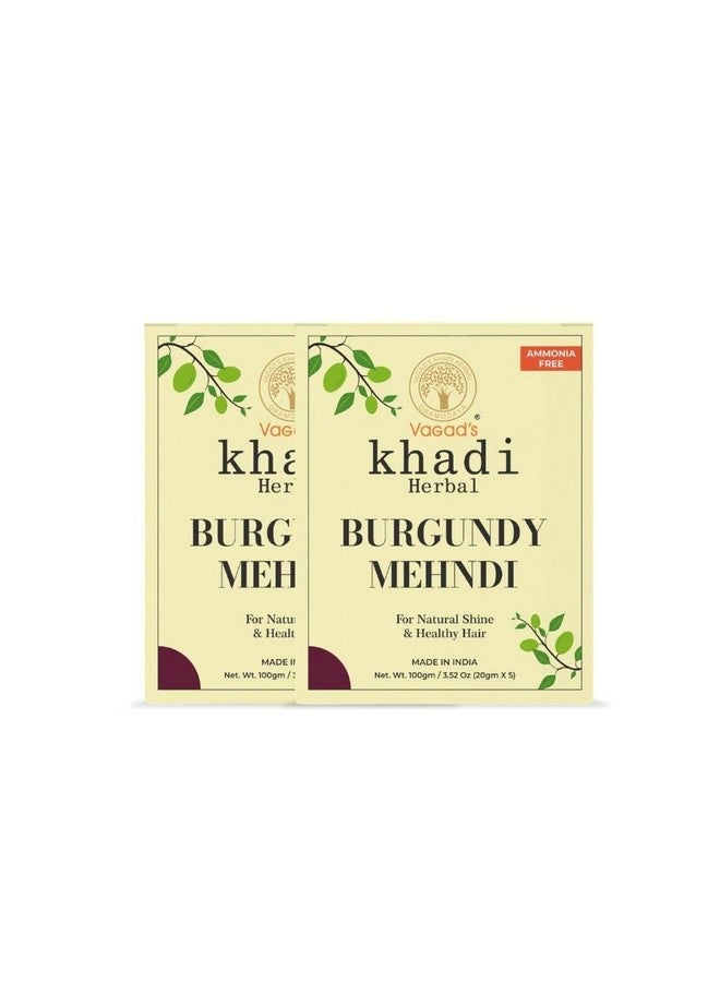 Vagad's Khadi Combo Burgundy Mehndi Ammonia Free Henna 200 Gm Pack Of 2 - Image 1