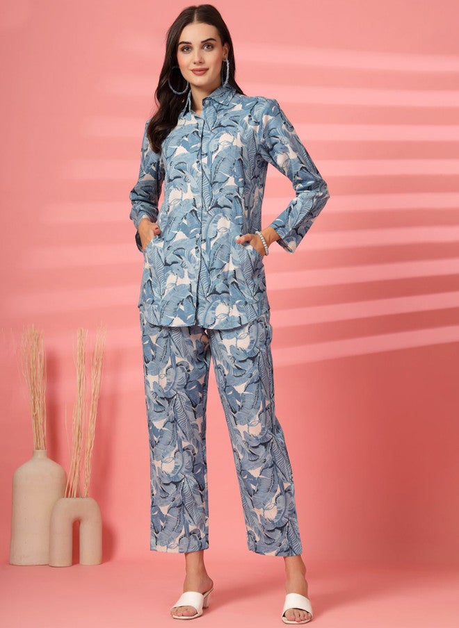 LARGISH Floral Printed Pure Cotton Shirt and Trouser Set - Image 1