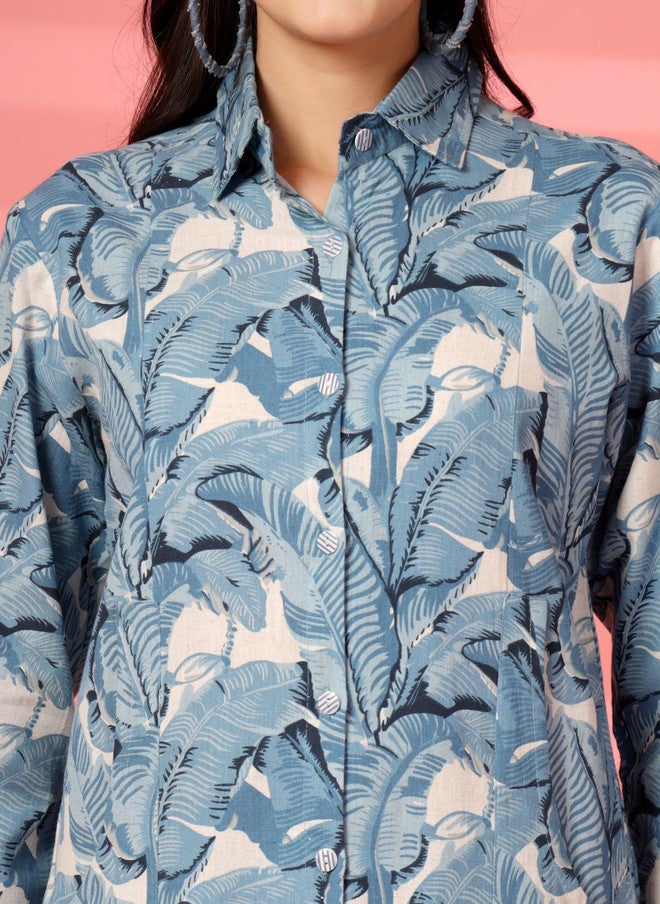 LARGISH Floral Printed Pure Cotton Shirt and Trouser Set - Image 2