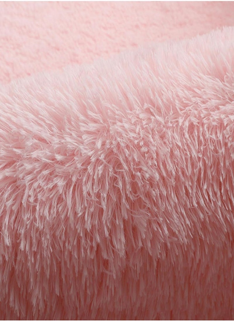 LOOPITYS Super soft and fluffy living room long carpet, large anti slip carpet, bedroom, entrance door, luxurious living room carpet (long pink, 60 x 150cm)  - Image 2