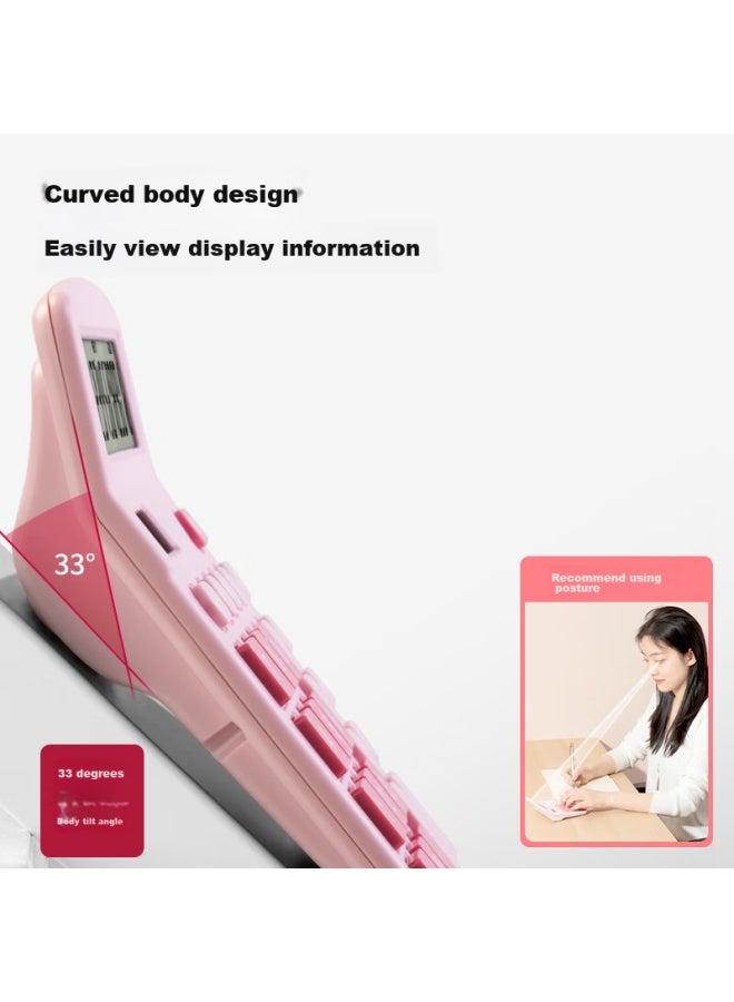 ديلي Deli [شائع جدًا] حاسبة مكتبية ثنائية الطاقة، حاسبة سطح مكتب كبيرة الشاشة مكونة من 12 رقمًا، حاسبة لطلاب الصف الرابع، لوازم مكتبية، وردي Te837c - Image 1