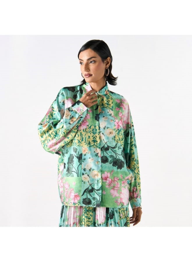 2Xtremz 2Xtremz All-Over Floral Print Shirt with Long Sleeves - Image 4