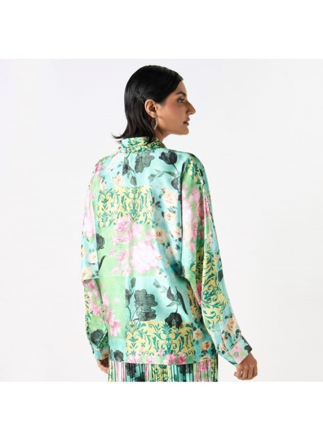 2Xtremz 2Xtremz All-Over Floral Print Shirt with Long Sleeves - Image 1