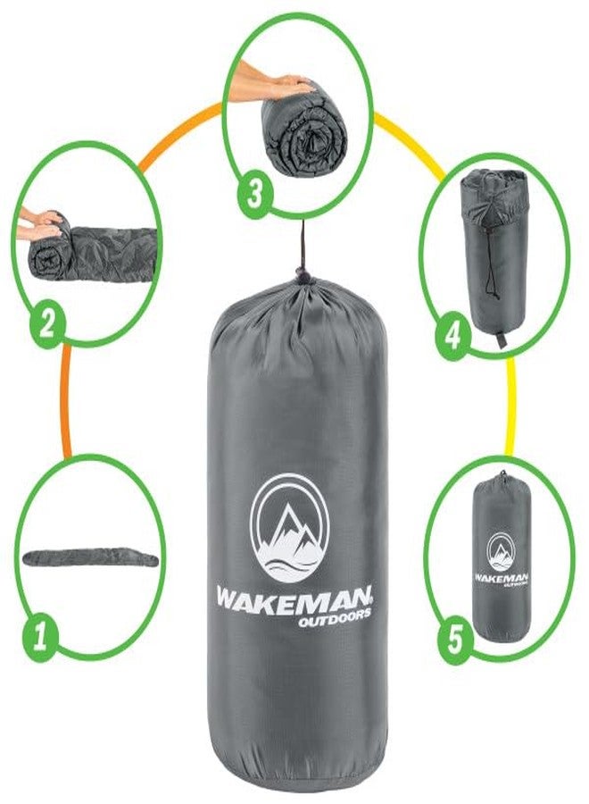 Wakeman Mummy Sleeping Bag - Adult Cold Weather Sleeping Bag Rated to 10°F - Waterproof with Drawstring Hood - Camping Equipment by Wakeman Outdoors (Gray) - Image 4