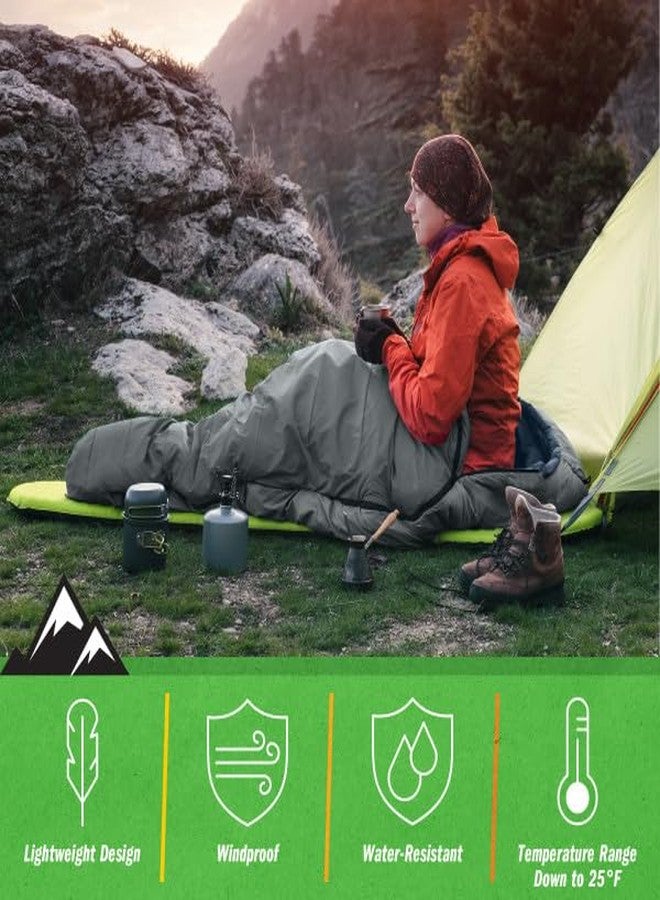 Wakeman Mummy Sleeping Bag - Adult Cold Weather Sleeping Bag Rated to 10°F - Waterproof with Drawstring Hood - Camping Equipment by Wakeman Outdoors (Gray) - Image 3