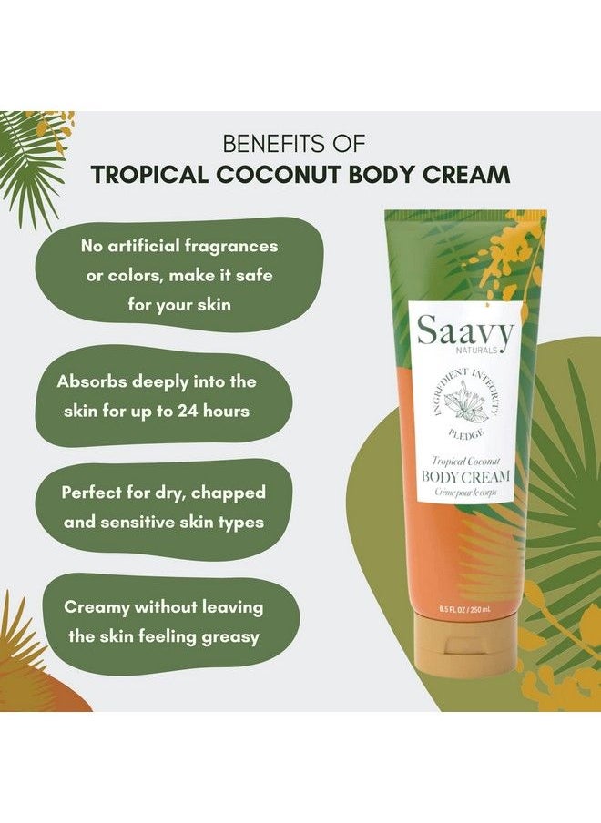Saavy Naturals - 2 Pack Tropical Coconut Body Cream 8.5 Ounces Body Cream For Women - Image 1