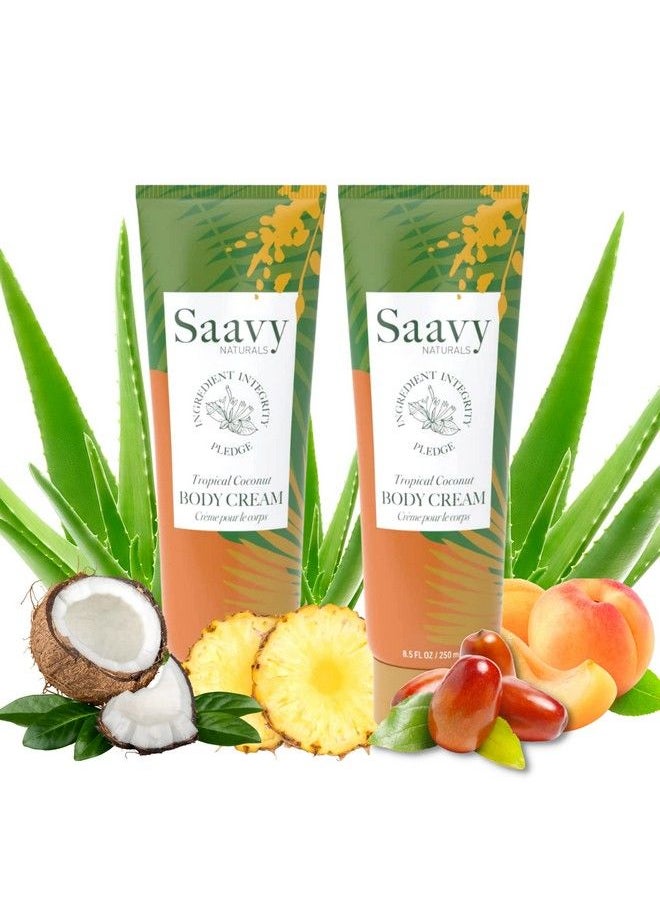 Saavy Naturals - 2 Pack Tropical Coconut Body Cream 8.5 Ounces Body Cream For Women - Image 1