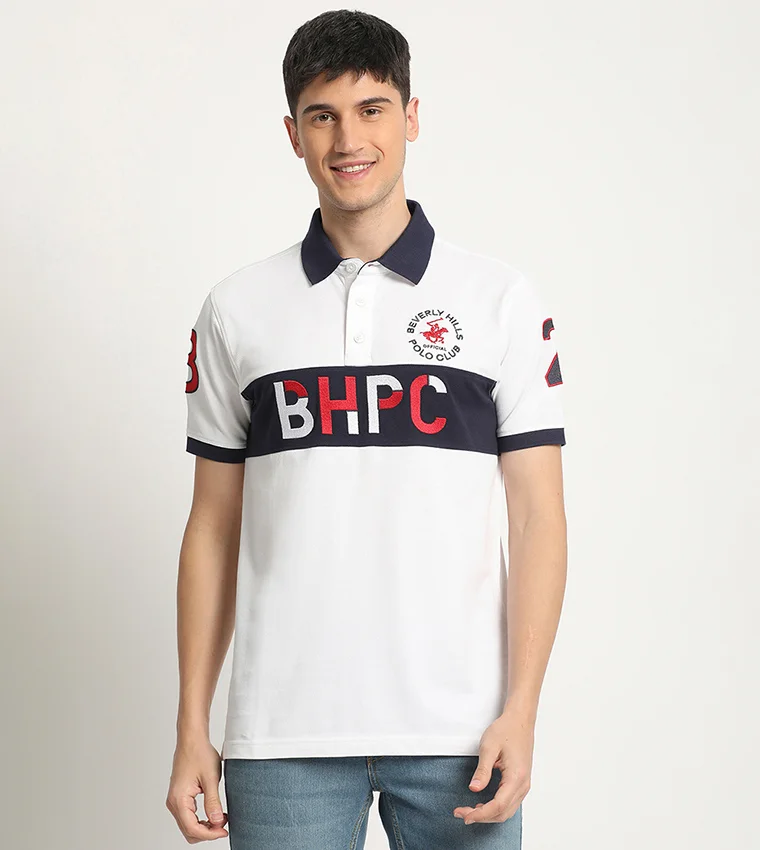 BEVERLY HILLS POLO CLUB Color Block Logo Embroidered Polo T-Shirt