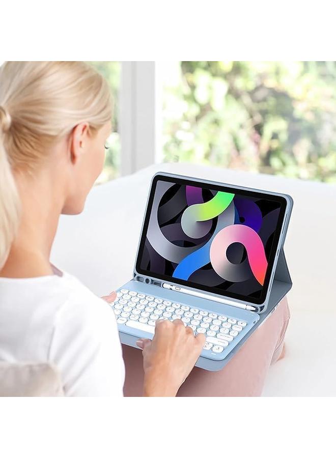 erorex Arabic And English Keyboard Case For Ipad Air 13 Inch 2024 (Model A2903 A2904) With Mouse And Pen Slotround Key Detachable Keyboard (Purple)  - Image 5