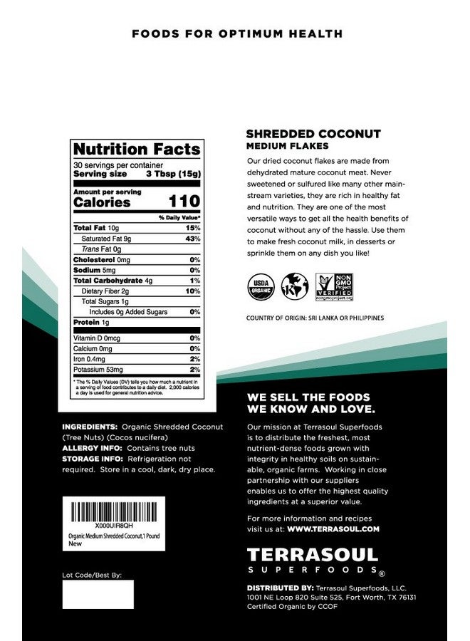 Terrasoul Superfoods Organic Coconut Flakes, 2 Lbs (2 Pack) - Medium Flakes | Unsweetened | Perfect for Baking - Image 2