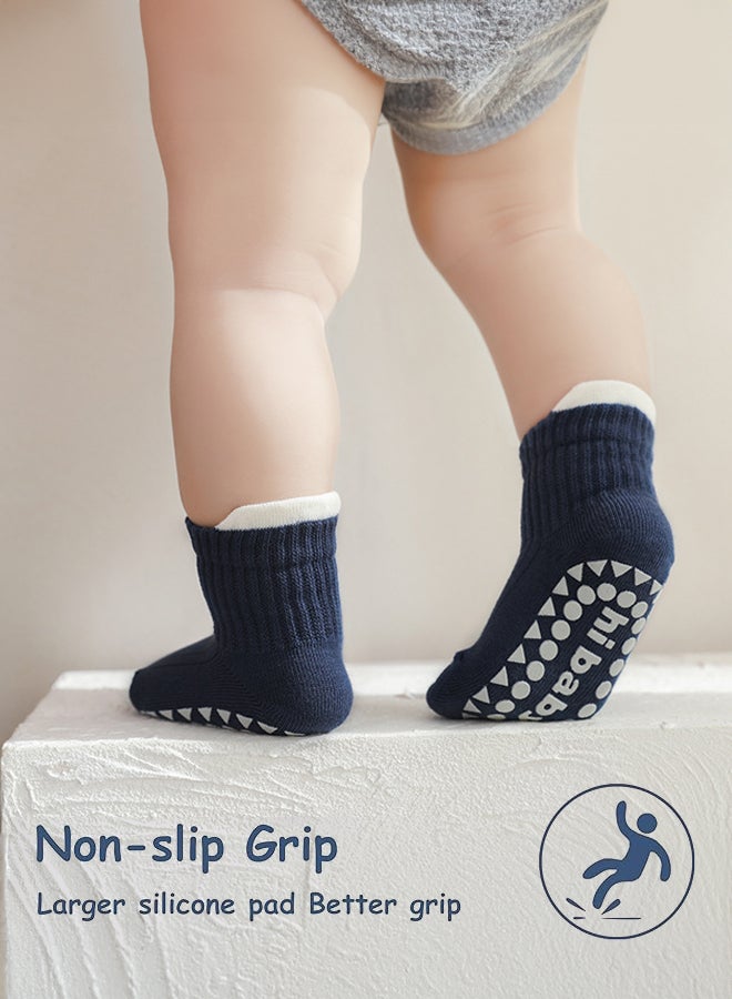 SHABILI Baby Boys Girl's Cotton Ankle Socks Short Low‑Cut Slouch 3‑Pair Set, Ultra‑Soft Breathable Moisture‑Wicking Anti‑Odor High‑Elastic Cuff Non‑Slip Sole Durable No Pilling, for 1‑3 Yrs Daily Leisure - Image 4