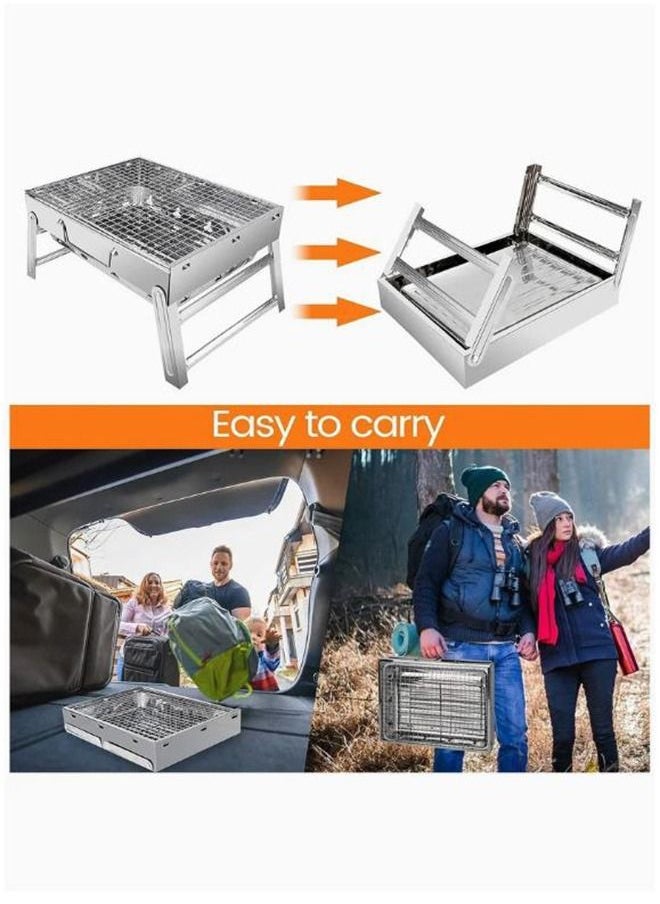 Stainless Barbecue Grill, Portable Outdoor BBQ Grill, Charcoal Barbecue Table,Foldable Premium BBQ Grillfor Camping, Hiking, Picnics, Camping - pzsku/Z9CB17D3655FBE4FBC52FZ/45/_/1692607435/842b06fd-8fd0-4f1d-8444-add0fa26d057