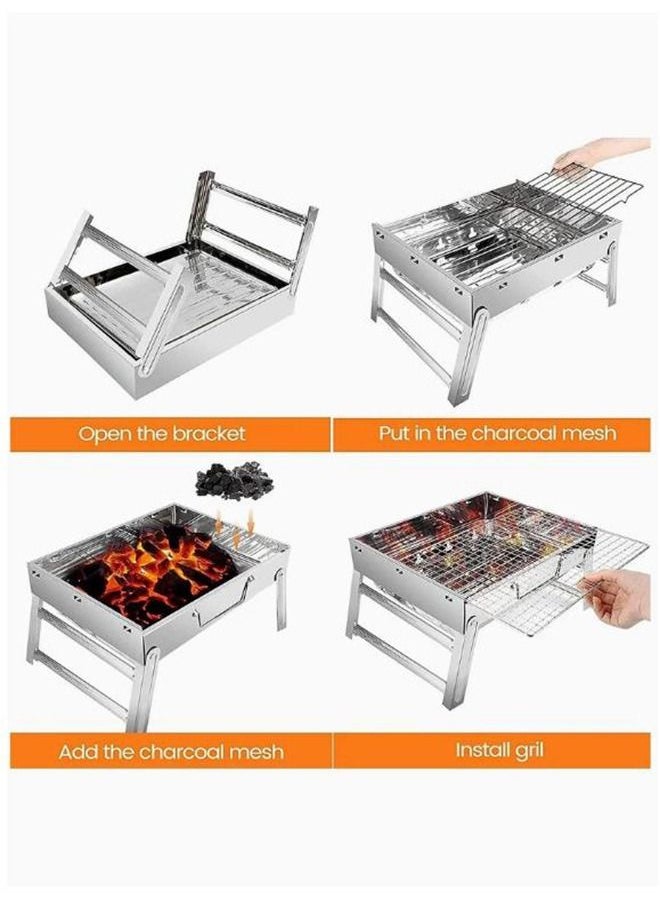 Stainless Barbecue Grill, Portable Outdoor BBQ Grill, Charcoal Barbecue Table,Foldable Premium BBQ Grillfor Camping, Hiking, Picnics, Camping - pzsku/Z9CB17D3655FBE4FBC52FZ/45/_/1692607436/e4e2a0bf-05d7-499f-a790-b37fee600cae