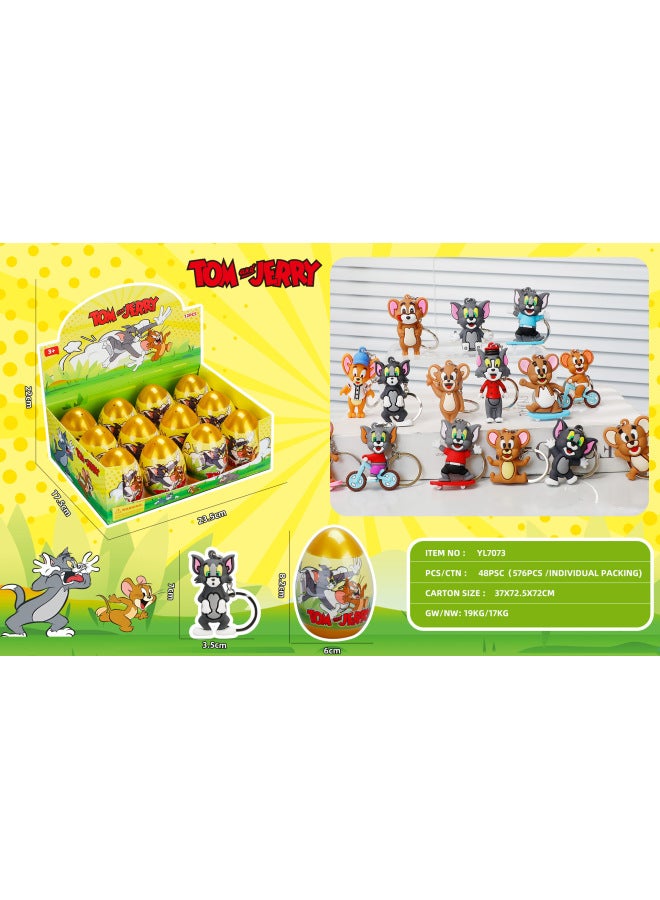 Special For Key Chain Twist Egg Ball Card Cool Mirabu Doll Blind Egg Mobile Phone Pendant Gift Wholesale-Color:Yl7073 Tom And Jerry Doll Keychain Blind Egg - Image 1